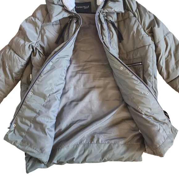 Bagatelle Sport Olive Green Layered Subarctic Thermal Puffer Zipper Jacket Large - Picture 14 of 15
